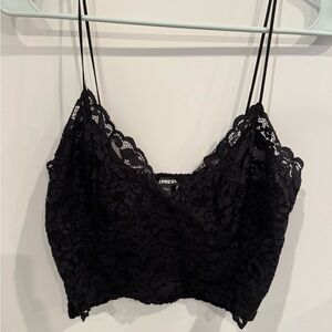 Express Black Lace Top